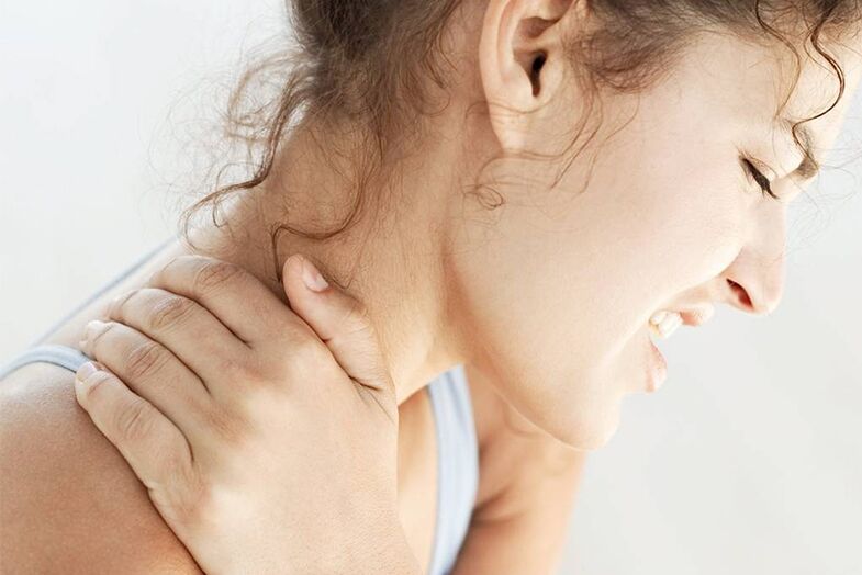 pain in the neck region due to osteochondrosis